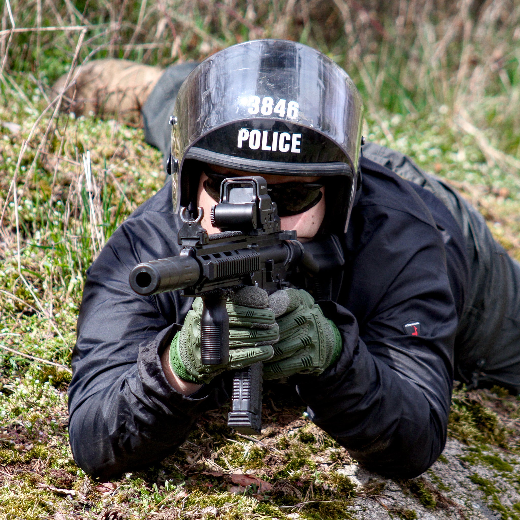 HK416 v akci s kolimátorem