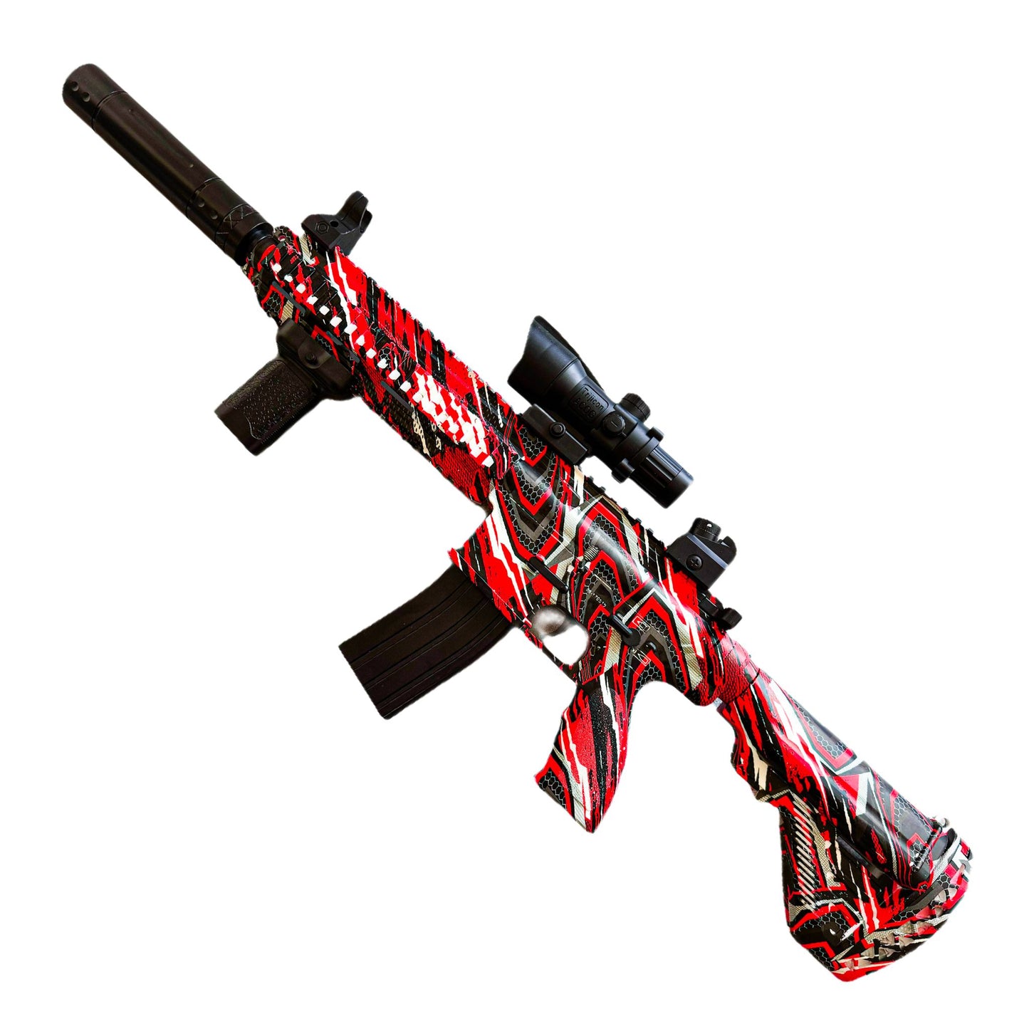 M416 ČERVENÁ pistole na vodní gelové kuličky