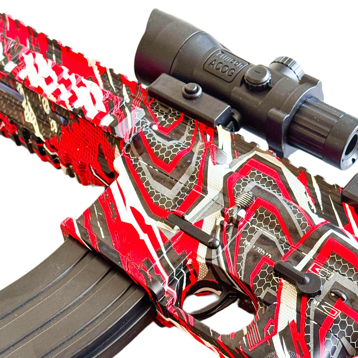 M416 ČERVENÁ pistole na vodní gelové kuličky