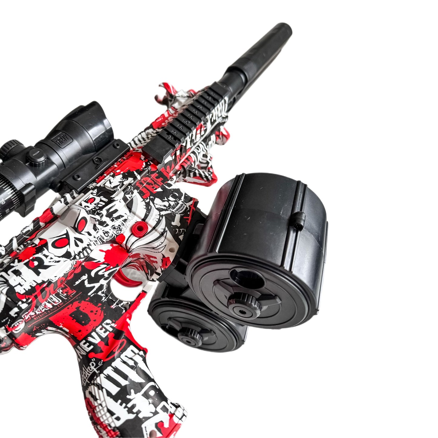 Gel Gun DOUBLE HEAD na vodní gelové kuličky, červený