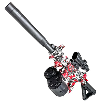 Gel Gun DOUBLE HEAD na vodní gelové kuličky, červený