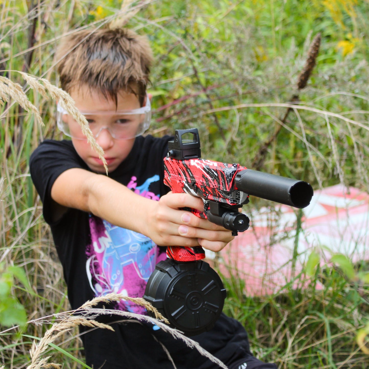 Glock ČERVENÝ pištoľ na vodné gélové guličky