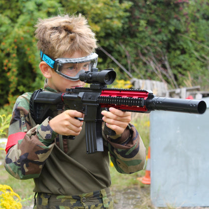 M416 ČERVENO-ČERNÝ Blaster na Gelové Kuličky