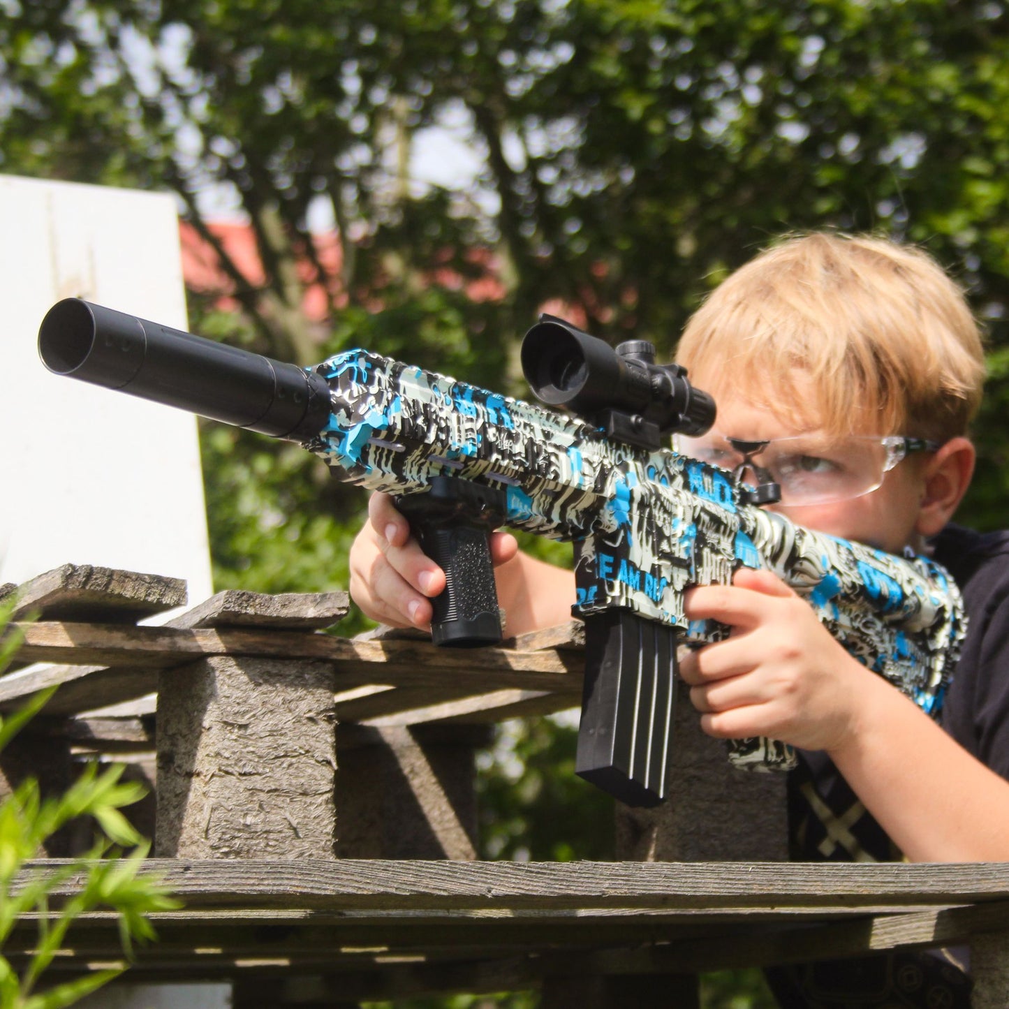 M416 MODRÁ pistole na vodní gelové kuličky