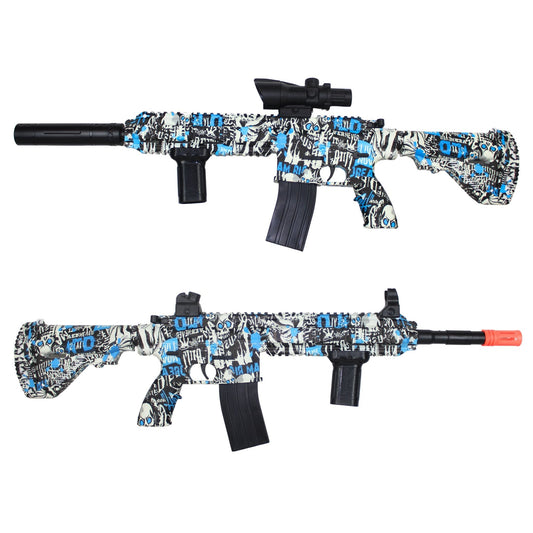 Dlouhý MODRÝ blaster na vodní gelové kuličky