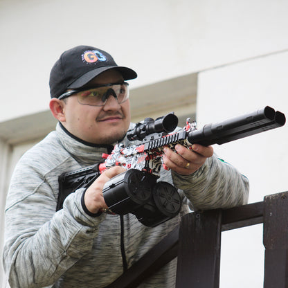 Gel Gun DOUBLE HEAD na vodní gelové kuličky, červený