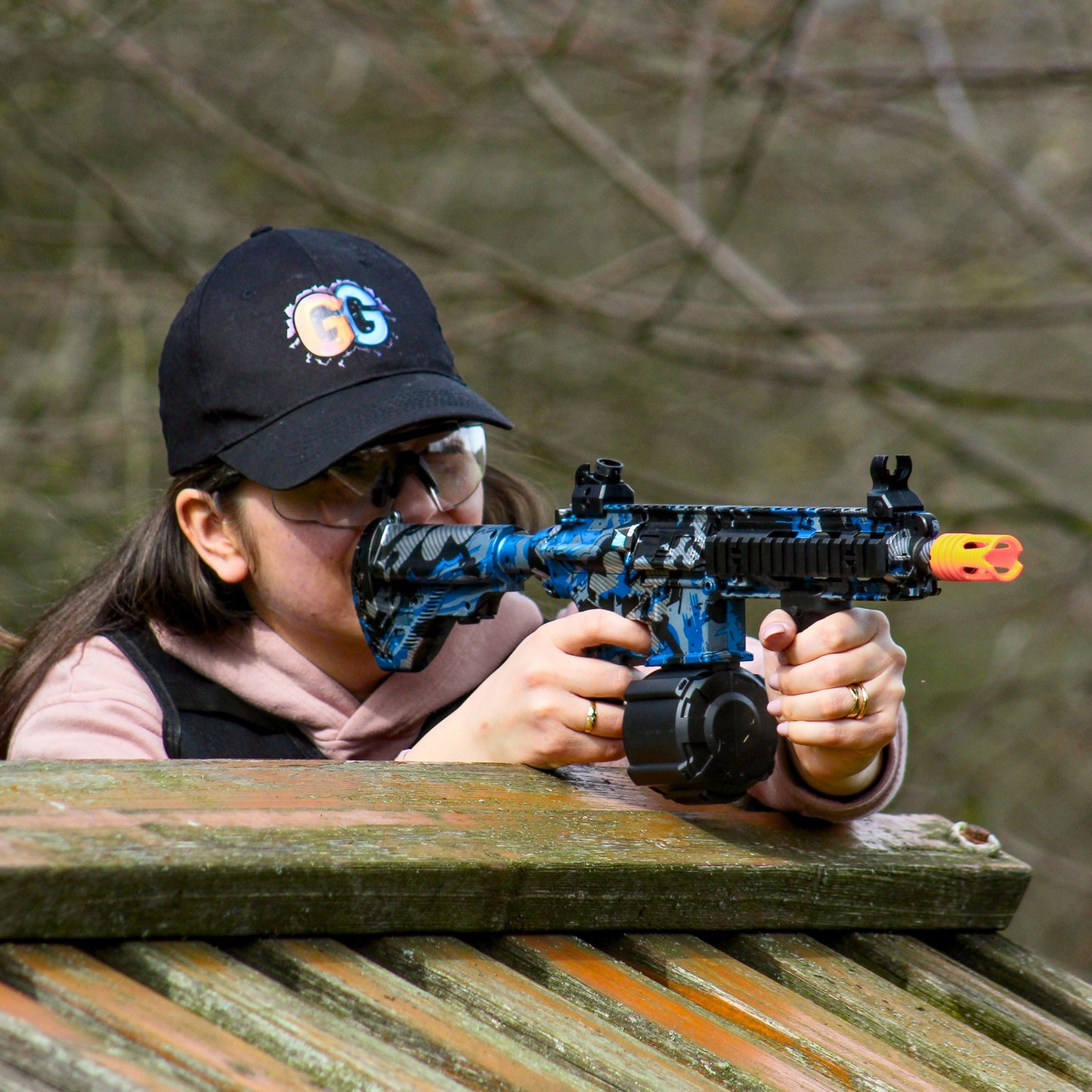 M416 MODRÁ MINI pistole na vodní gelové kuličky