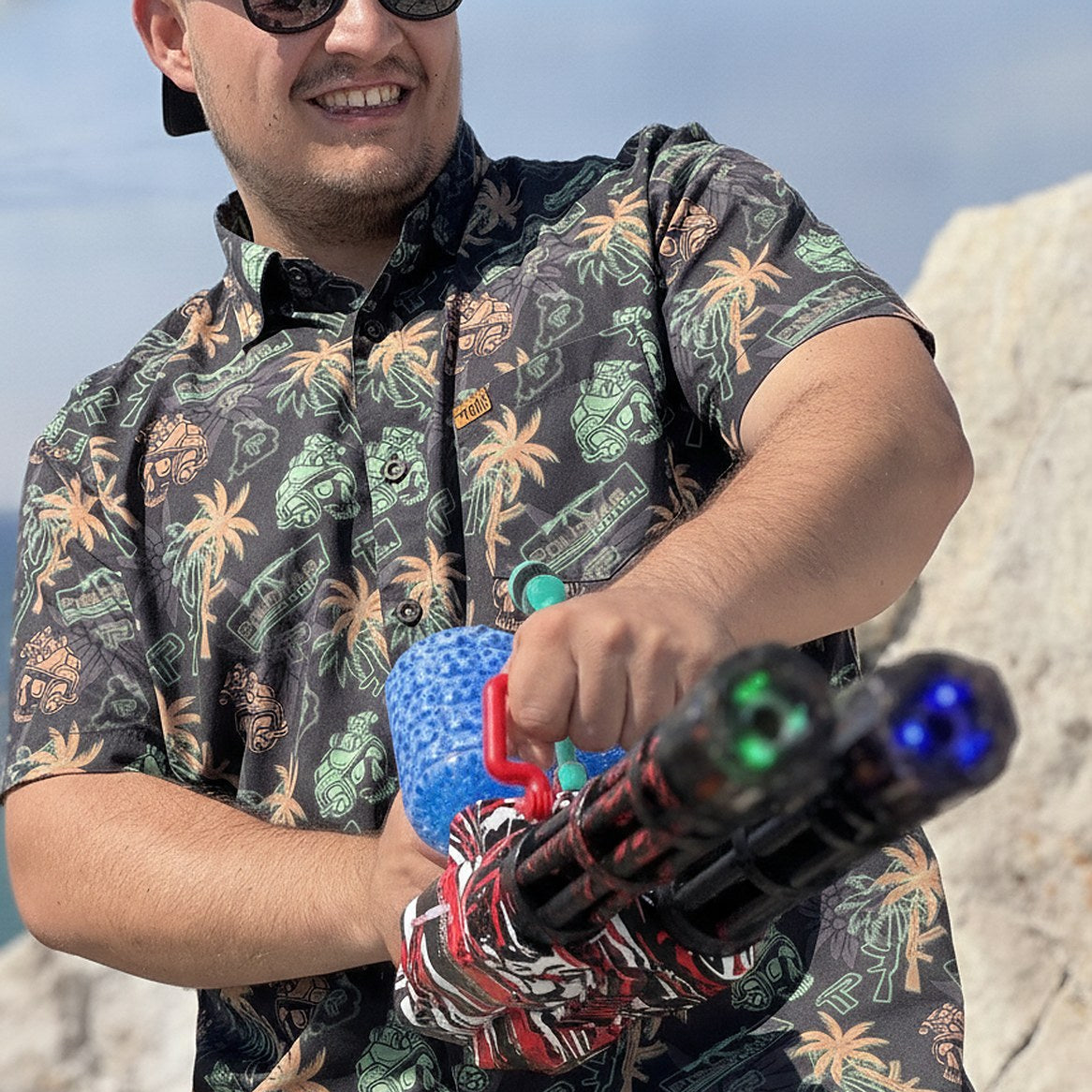 MINIGUN ČERVENÝ – rotačný blaster na gélové guľôčky
